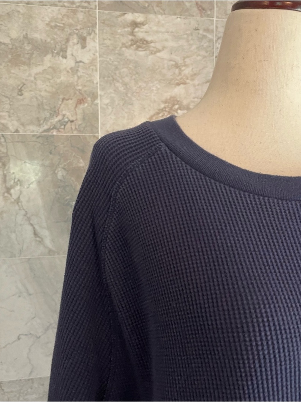 Municipal Side Zipper Waffle Long Sleeve Top - Picture 4 of 8